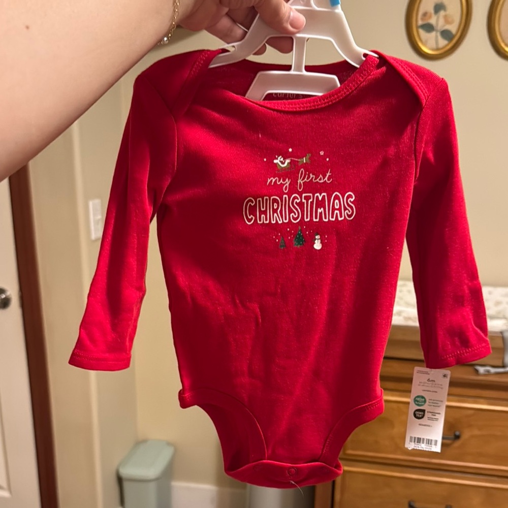 Red Christmas Baby Onesie